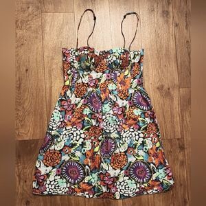 Moda International Floral Bustier Cotton Minidress Size 4